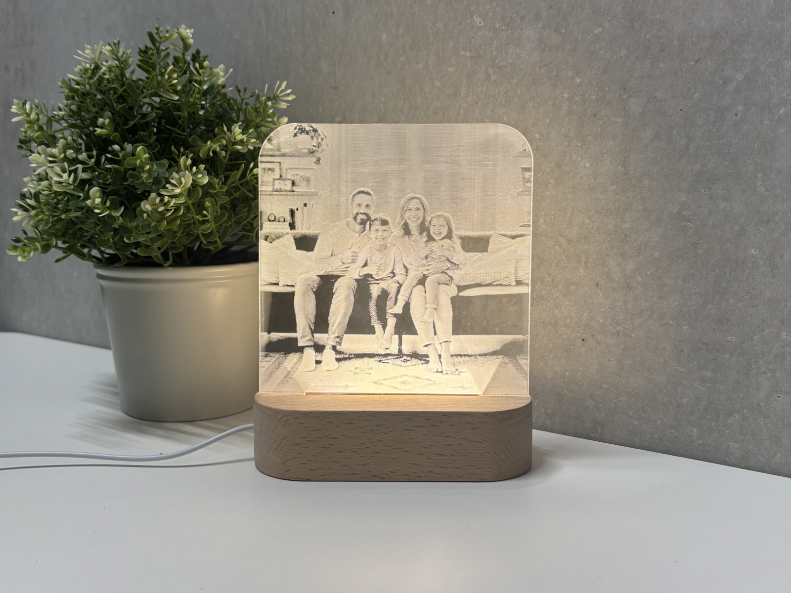 gepersonaliseerde plexiglas lamp